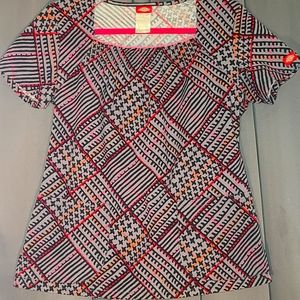 Dickies Scrub Top Small Black Grey Red Pink